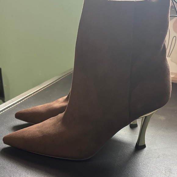 Nine West Dark Brown Ankle Booties - Picture 2 of 5